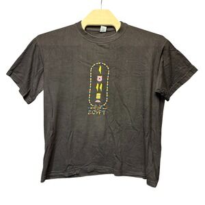King Tut Egypt T Shirt Mens XL Black Embroidered Cartouche Egyptian Cotton Tee